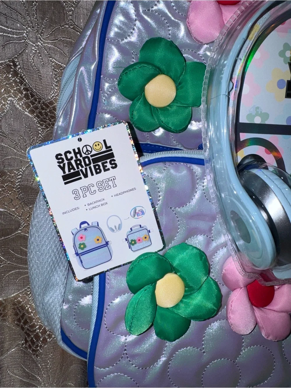 Brand New Holographic Backpack 3pc Set